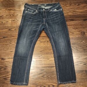 Seven7 Women's Boot Cut Jeans in Dark Blue